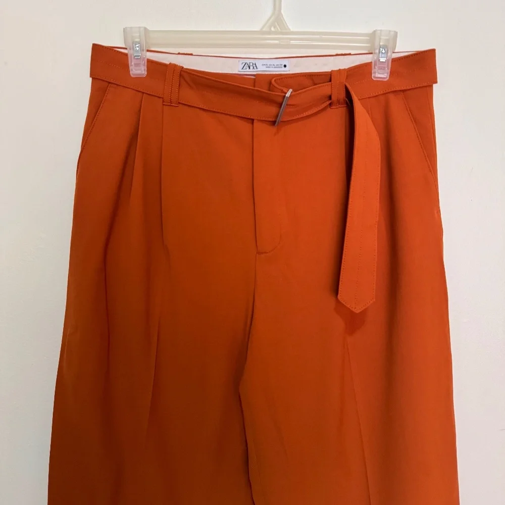 Zara The Straight Tapered Trousers in Geranium Color Size XL Style  2659/460/616 - Picture 7 of 15